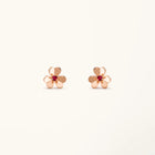 Clover Earrings Frivole Pink Gold Flower Pink Stone Stud High Quality