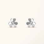 Clover Earrings Frivole Silver Mini Flower Diamond Stud High Quality