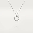 Infinite Grace in White Gold – Artistic Open Circle Necklace with Crystal Touch