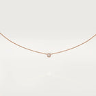 Pink Gold Light of Simplicity – Minimalist Solitaire Necklace with Single Crystal Center, mini model