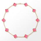 Alhambra Lucky Pink Enamel Clover 10 Motifs necklace