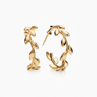 Bypass Olive Leaf Hoop Earrings