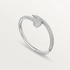 Elegant White Gold Nail-Inspired Bangle and Merging high fashion with primal instincts, large model