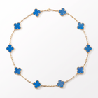 Vintage Alhambra Blue Agate 10 Motifs Necklace