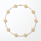 Vintage Alhambra Diamond Clover 10 Motifs Necklace