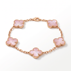 Vintage Alhambra Pink Pearl 5 Motifs Bracelet