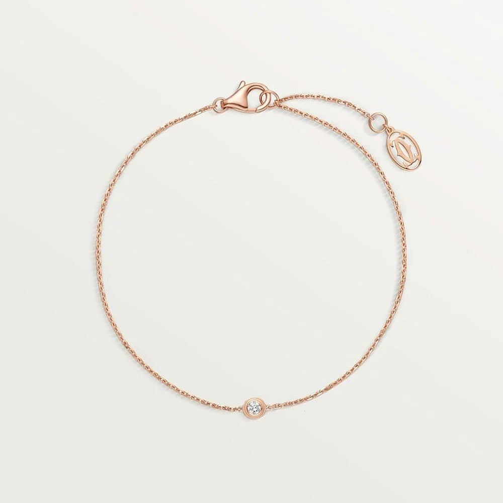 Amour Rose Gold Tone Bracelet With Sparkling Stone Gift Ideas For Couple