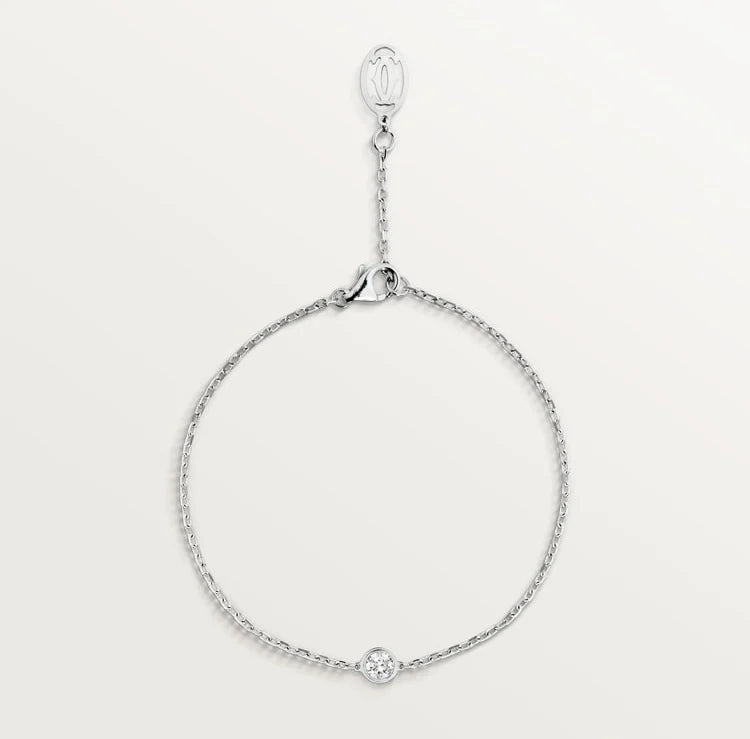 Amour White Gold Tone Bracelet With Sparkling Stone Perfect Gift Ideas