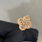 Rose Gold Clover Bracelet for Women Cubic Zirconia 5 Motif Gift Jewelry