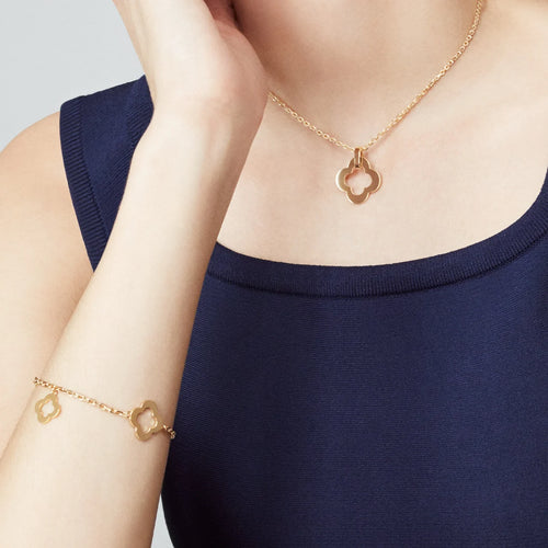 Gold Clover Bracelet for Women 3 Motif Minimal Outline Gift Jewelry