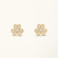 Clover Earrings Frivole Gold Flower Full Diamond Stud High Quality