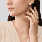 Clover Earrings Frivole Gold Flower Full Diamond Stud High Quality