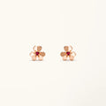 Clover Earrings Frivole Pink Gold Flower Pink Stone Stud High Quality