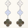 Clover Earrings Silver MOP 3 Motifs Elegant Luxury High Quality