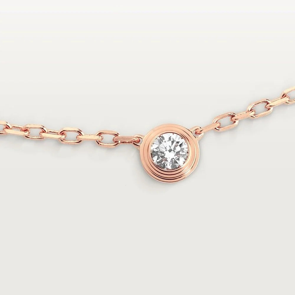 Damour Sparkling Rose Gold Tone Necklace Jewelry Gift For Hers