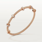 Ecrou Screw Rose Gold Tone Bracelet Bold Design With Sparkling Stones Present For Women Jewelry Gift Ideas