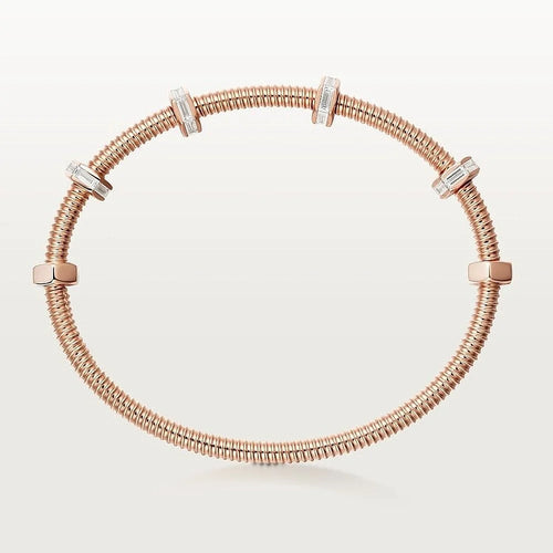 Ecrou Screw Rose Gold Tone Bracelet Bold Design With Sparkling Stones Present For Women Jewelry Gift Ideas