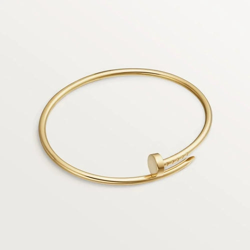 Elegant Gold Nail-Inspired Bangle with Classic Metal Polish, Small Model