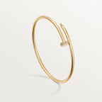 Elegant Golden Nail-Inspired Bangle with Sparkling Crystals, Small Model