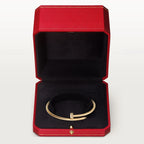Elegant Golden Nail-Inspired Bangle with Sparkling Crystals, Small Model