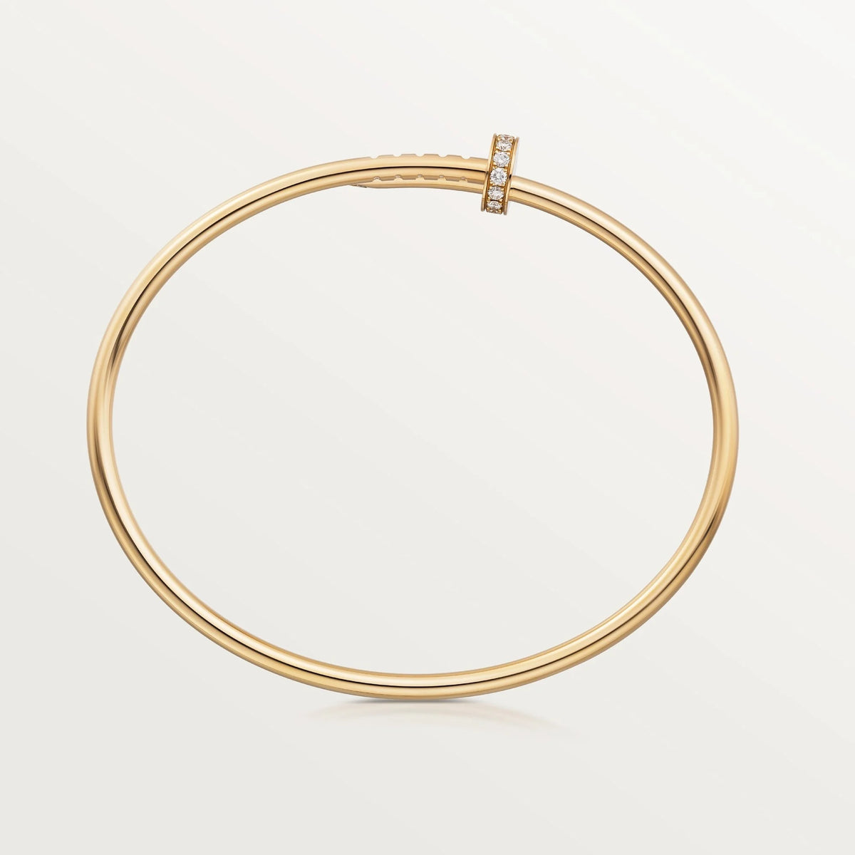 Elegant Golden Nail-Inspired Bangle with Sparkling Crystals, Small Model