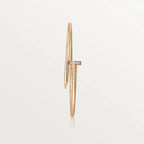 Elegant Golden Nail-Inspired Bangle with Sparkling Crystals, Small Model