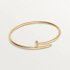 Elegant Golden Nail-Inspired Bangle with Sparkling Crystals, Small Model