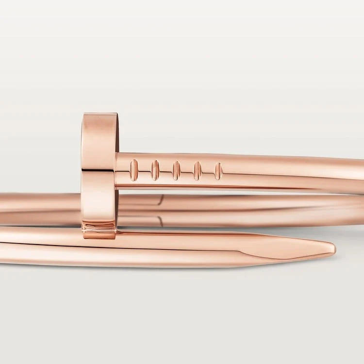 Elegant Pink Gold Nail-Inspired Bangle with Classic Metal Polish, classic model
