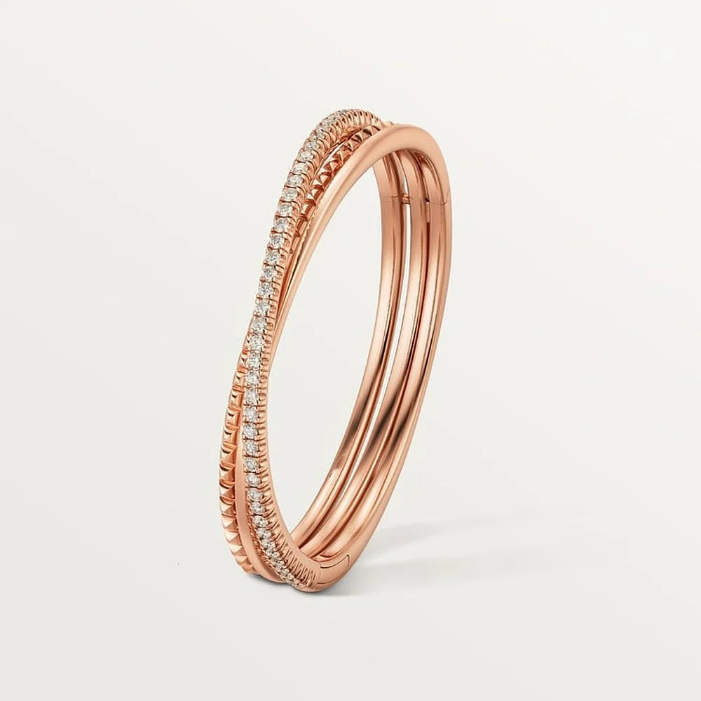 Etincelle Rose Gold Tone Triple Row Bracelet With Sparkling Stone Best Gift Ideas For Hers