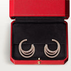 Etincelle Rose Gold Tone Triple Row Women’s Earrings Best Gift For Womens