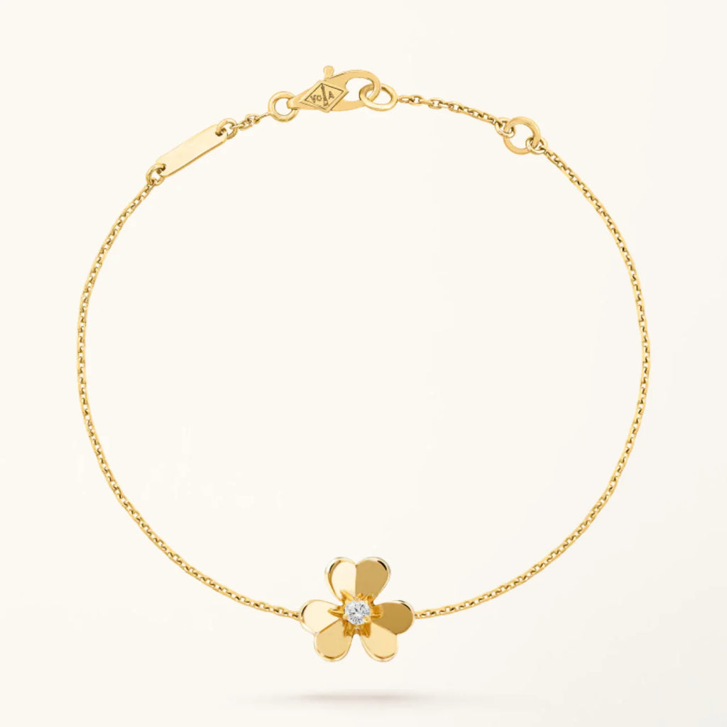 Gold Flower Bracelet for Women Cubic Zirconia Mini Model Gift Jewelry