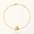 Gold Flower Bracelet for Women Cubic Zirconia Mini Model Gift Jewelry
