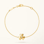 Gold Flower Bracelet for Women Cubic Zirconia Mini Model Gift Jewelry