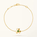 Gold Flower Bracelet for Women Malachite Mini Model Gift Jewelry