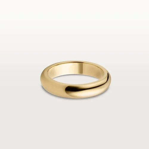 Gold Bond of Silence – Elegant No-Stone Ring for Quiet, Enduring Love, 4 mm width