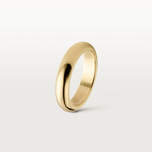 Gold Bond of Silence – Elegant No-Stone Ring for Quiet, Enduring Love, 4 mm width