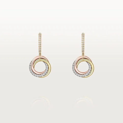 Gold Circle of Grace – Intertwined Rings Earrings Reflecting Balance and Elegance
