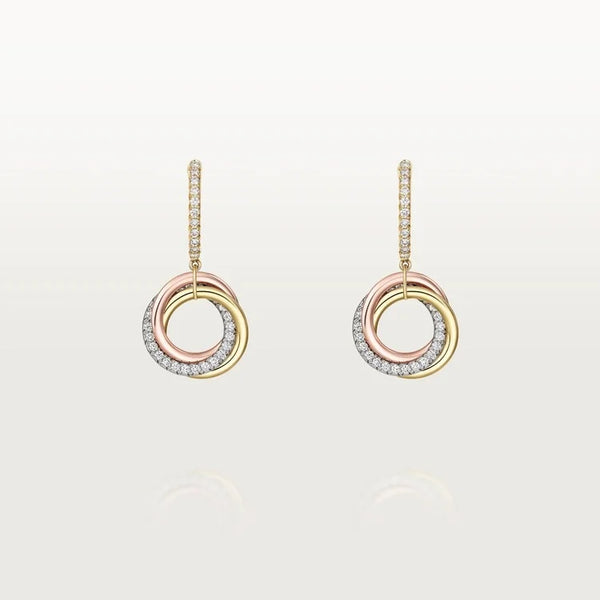 Gold Circle of Grace – Intertwined Rings Earrings Reflecting Balance and Elegance