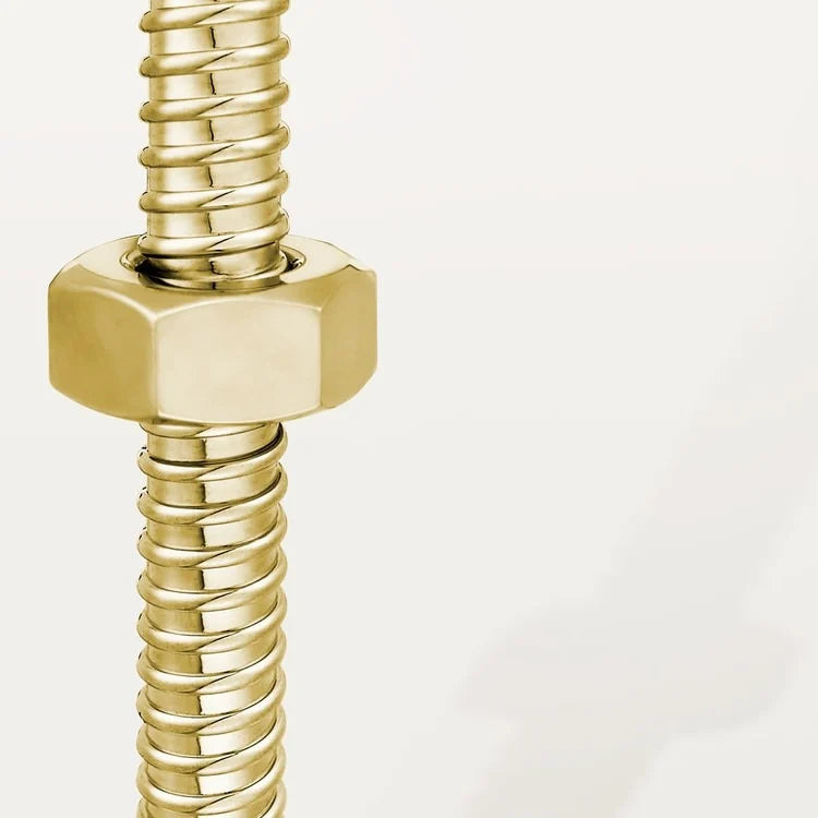 Gold Coil Bangle Bracelet with Hex Nut Accents – Industrial-Inspired Minimalist Jewelry for Men and Women