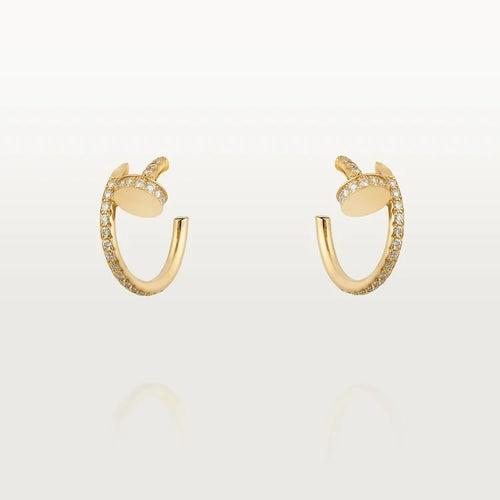 Gold Coil of Daring – Elegant Half-Hoop Earrings Wrapped in Radiant Crystals, small model