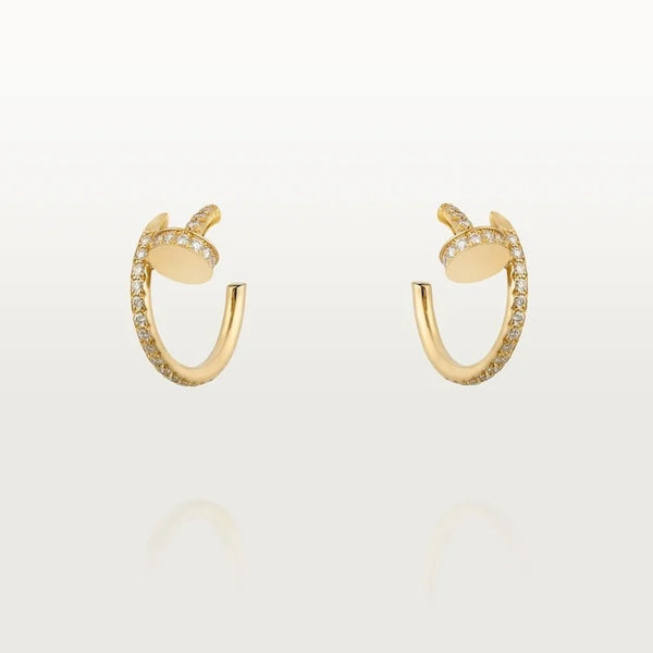 Gold Coil of Daring – Elegant Half-Hoop Earrings Wrapped in Radiant Crystals, small model