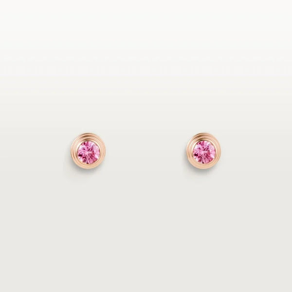 Pink Gold Drop of Rose – Timeless Rose-Gold Earrings with Pink Center Sparkle