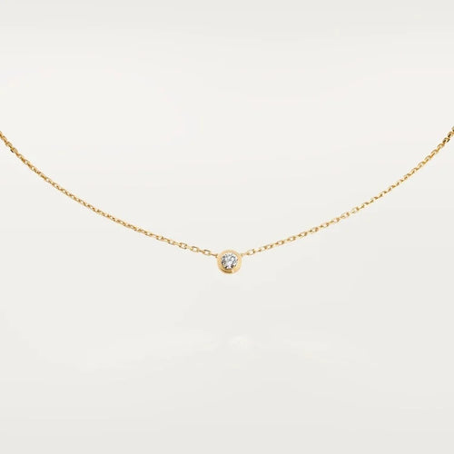 Gold Echo of Forever – Timeless Solitaire Necklace with One-Center Crystal