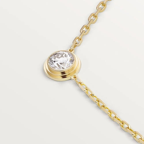 Gold Echo of Forever – Timeless Solitaire Necklace with One-Center Crystal