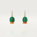 Gold Garden of Bloom – Beaded Fruit-Inspired Drop Earrings in Emerald and Flame