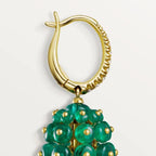 Gold Garden of Bloom – Beaded Fruit-Inspired Drop Earrings in Emerald and Flame