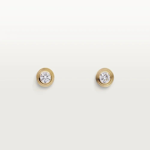 Gold Light of Forever – Minimalist Bezel-Set Earrings with Elegant Crystal Glow