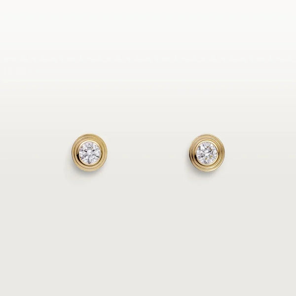 Gold Light of Forever – Minimalist Bezel-Set Earrings with Elegant Crystal Glow