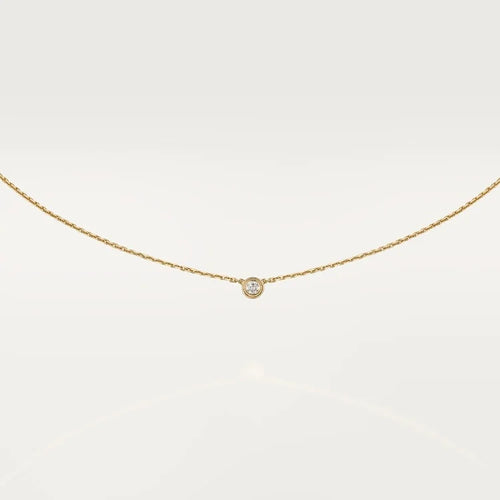 Gold Light of Simplicity – Minimalist Solitaire Necklace with Single Crystal Center, mini model