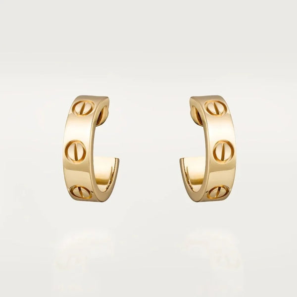 Gold Lock of Elegance – Statement Screw-Inspired Earrings with Contemporary Edge, classic model